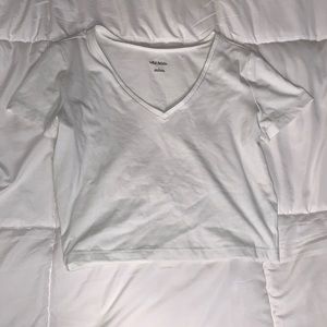 wild fable White Cropped V-neck